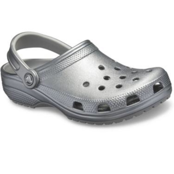 LAST 1! NWT Classic Gunmetal Metallic Crocs - Picture 2 of 8